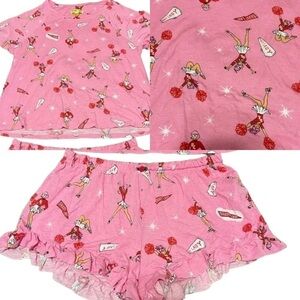 Shady Lady NWT Shorts/Top Pajama Set Cheerleader Print Top XXS Shorts XXL